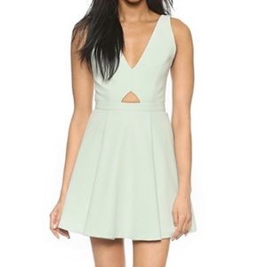Gorgeous mint green alice + olivia fit and flare cutout dress!